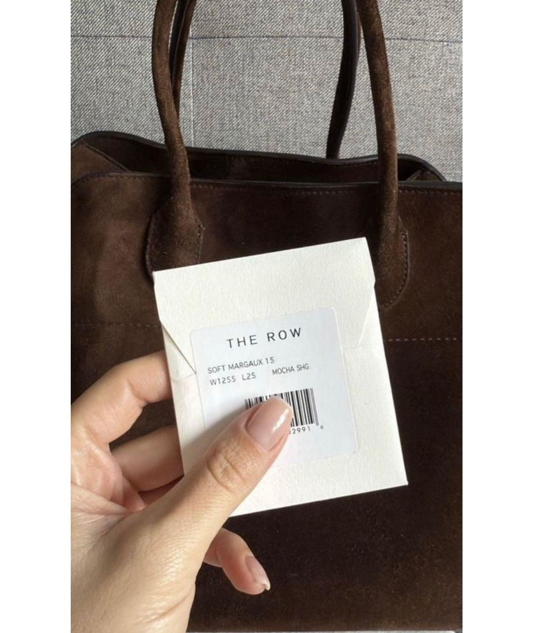 THE ROW Коричневая замшевая сумка с короткими ручками, фото 8