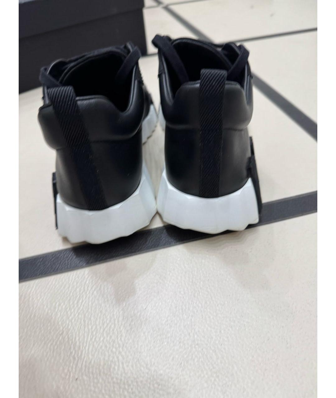HERMES Черные кожаные высокие кроссовки / кеды, фото 4