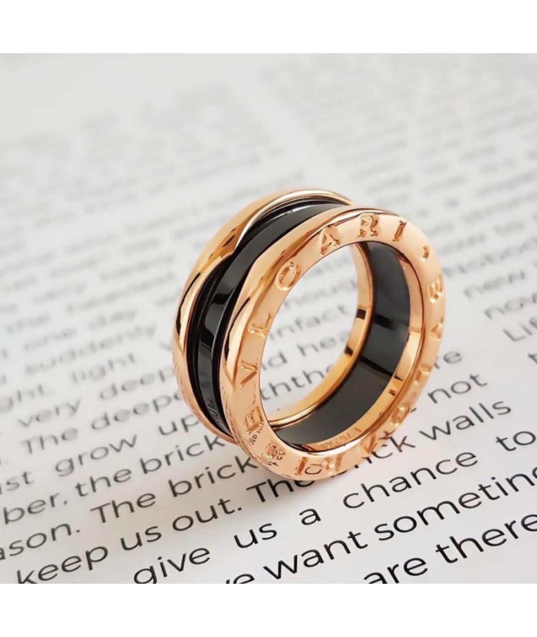 BVLGARI Черное кольцо из розового золота, фото 5