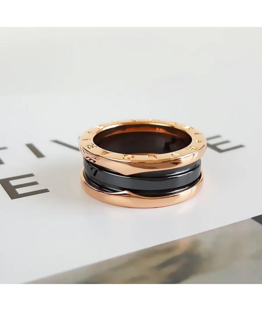 BVLGARI Черное кольцо из розового золота, фото 3