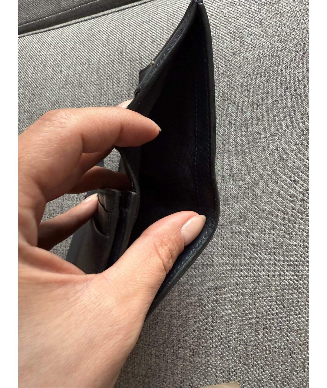 VALENTINO Темно-синий кожаный кошелек, фото 6