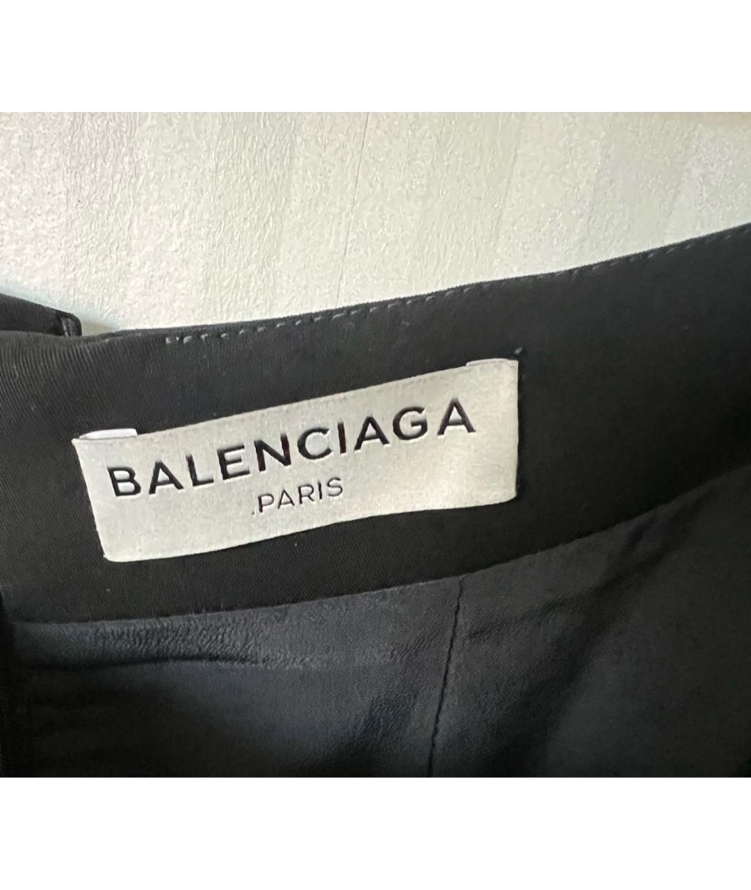 BALENCIAGA Черная полиэстеровая юбка миди, фото 4