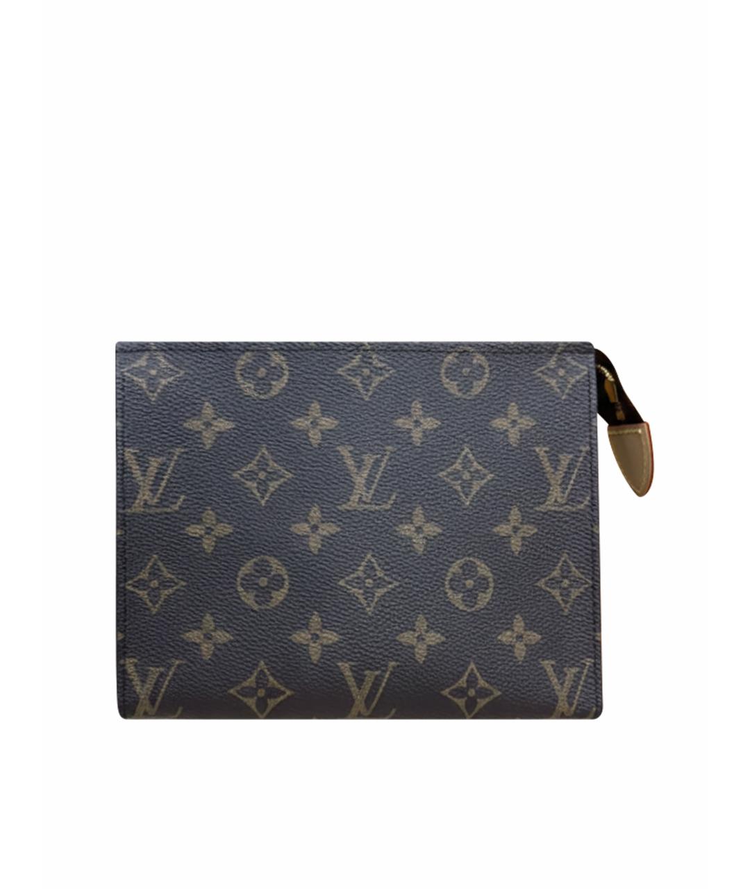 LOUIS VUITTON Коричневая кожаная косметичка, фото 1