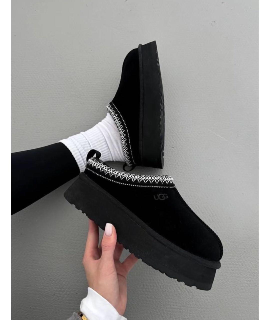 UGG AUSTRALIA Черные замшевые сабо, фото 4