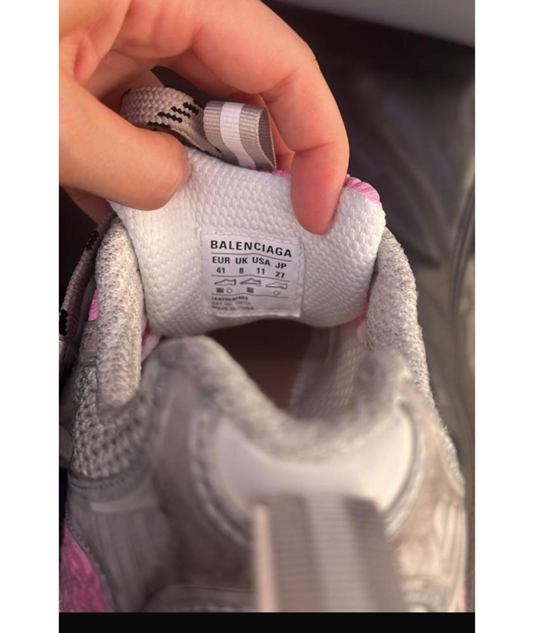 BALENCIAGA Розовые кожаные кроссовки, фото 4