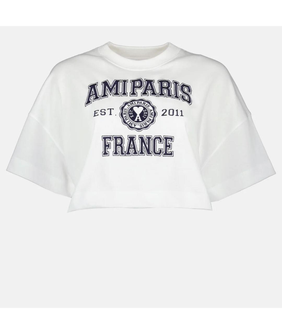 Ami Paris Белая хлопковая футболка, фото 4