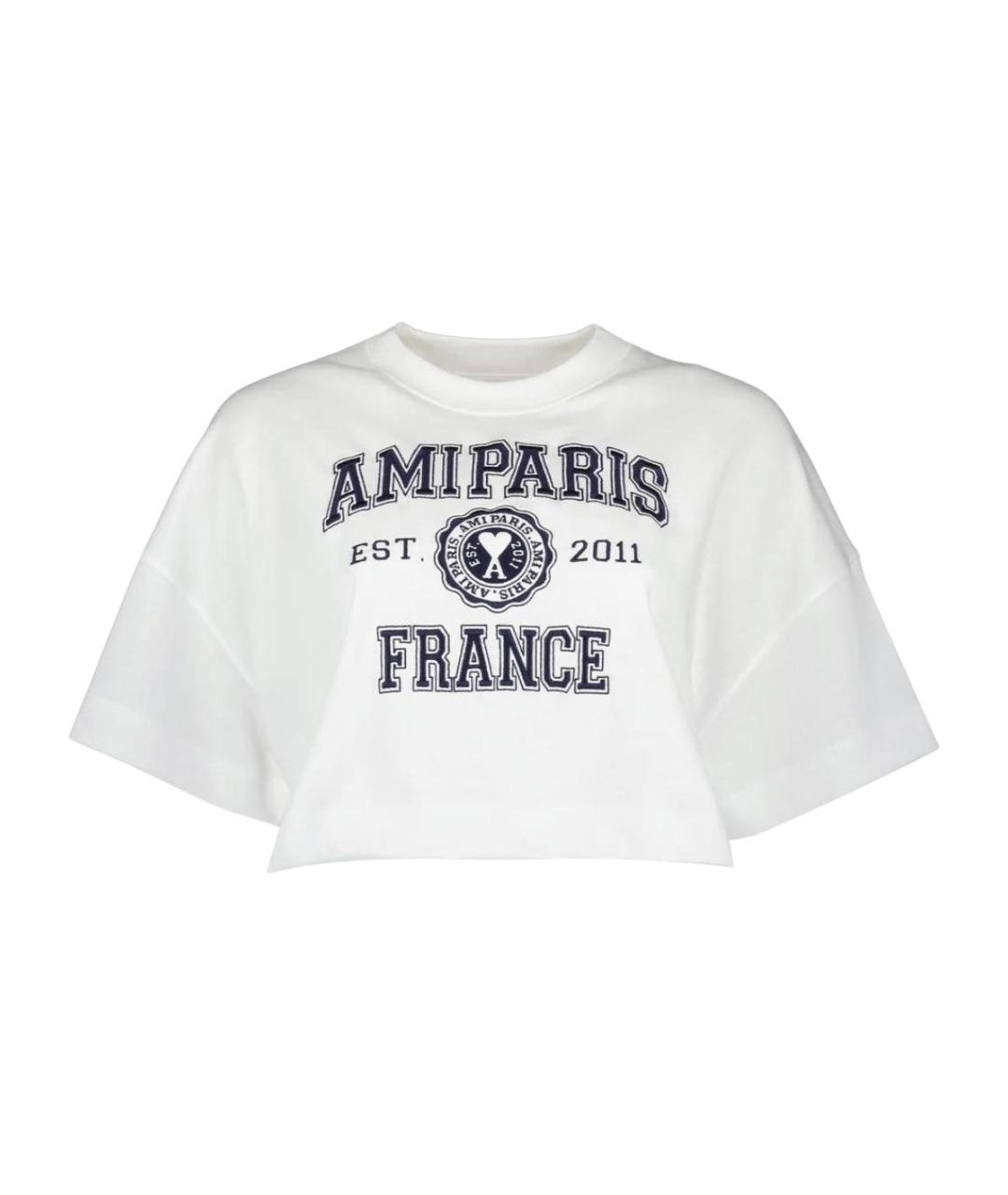 Ami Paris Белая хлопковая футболка, фото 1