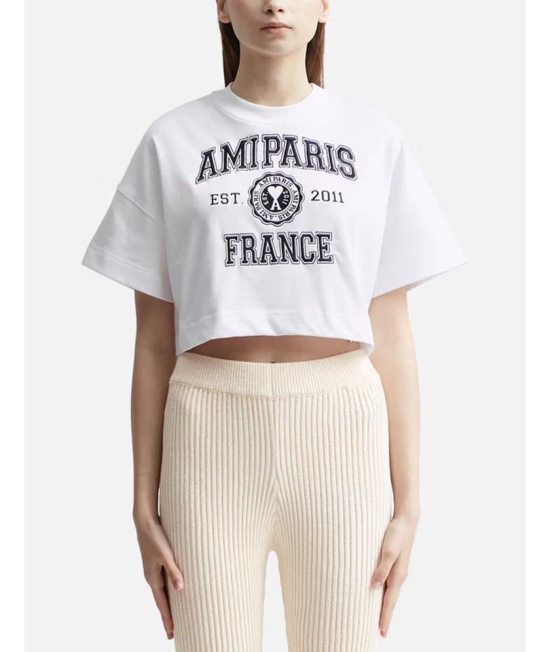 Ami Paris Белая хлопковая футболка, фото 3