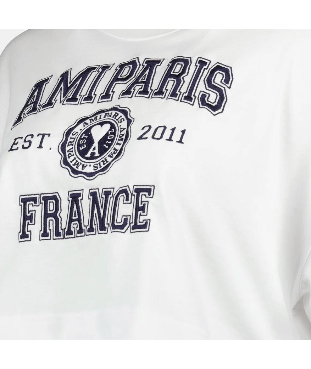 Ami Paris Белая хлопковая футболка, фото 2
