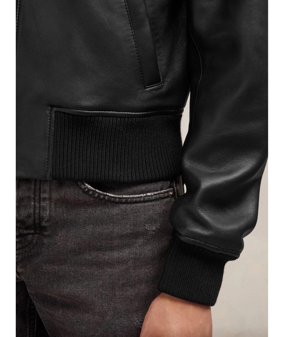 AMI ALEXANDRE MATTIUSSI Черная кожаная куртка, фото 5