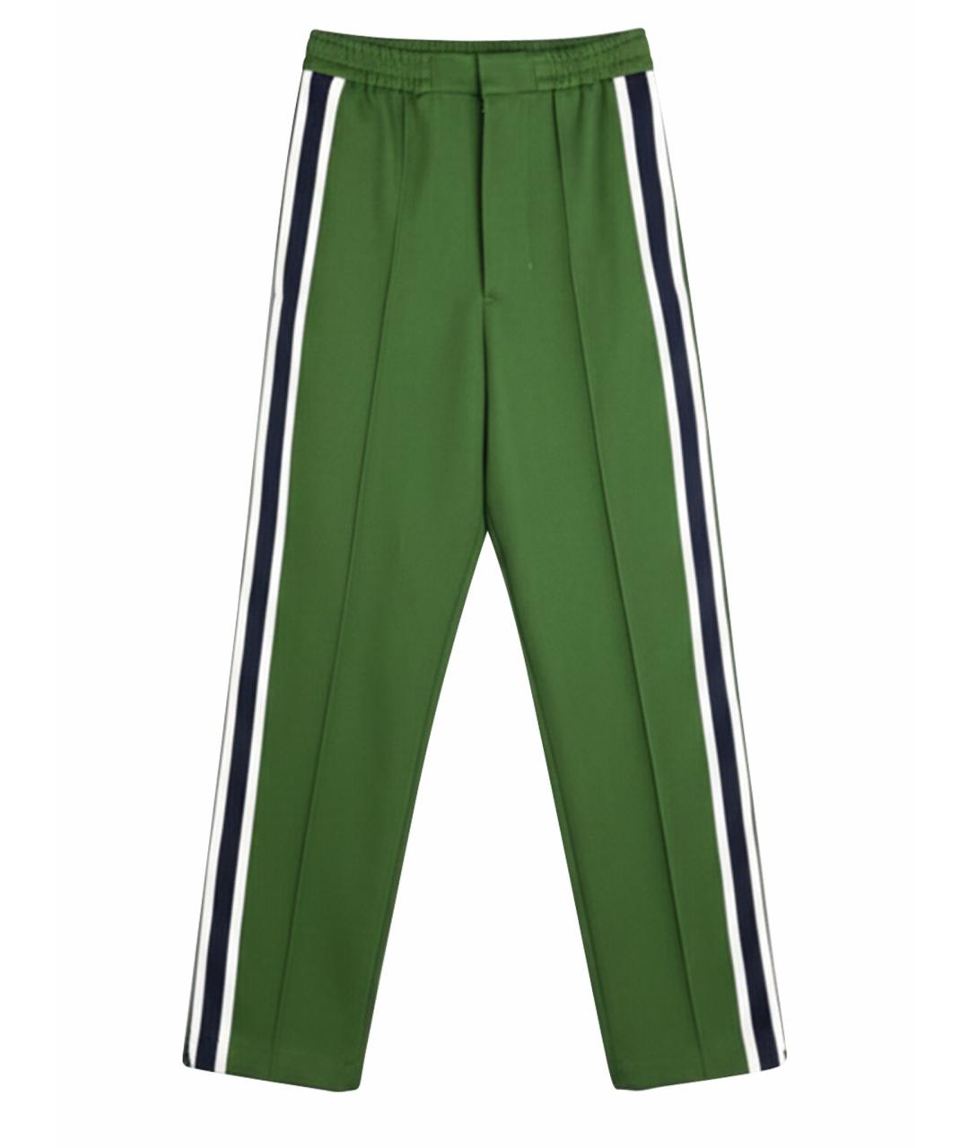 Ami Paris Зеленые полиамидовые прямые брюки, фото 1