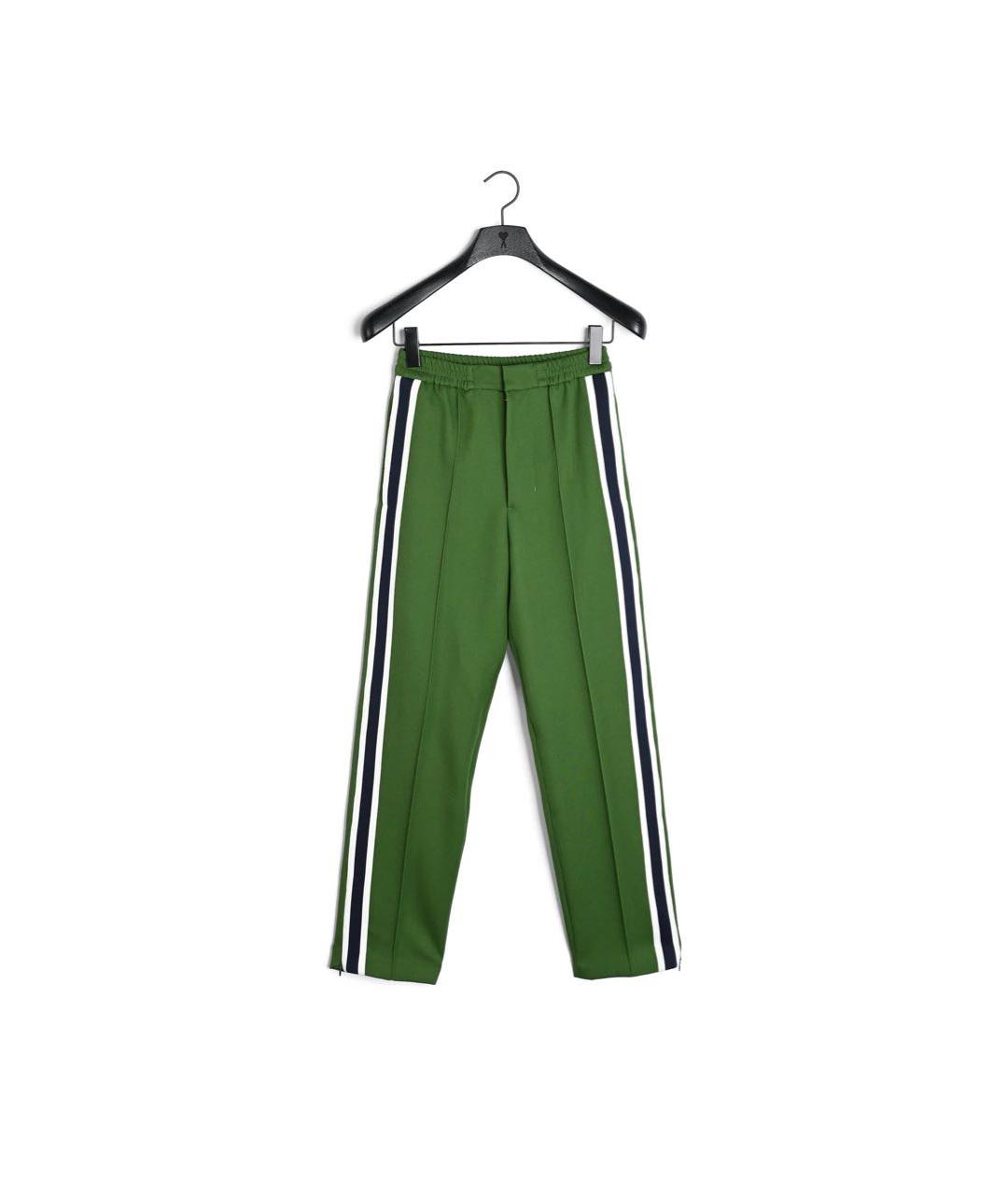 Ami Paris Зеленые хлопковые прямые брюки, фото 4