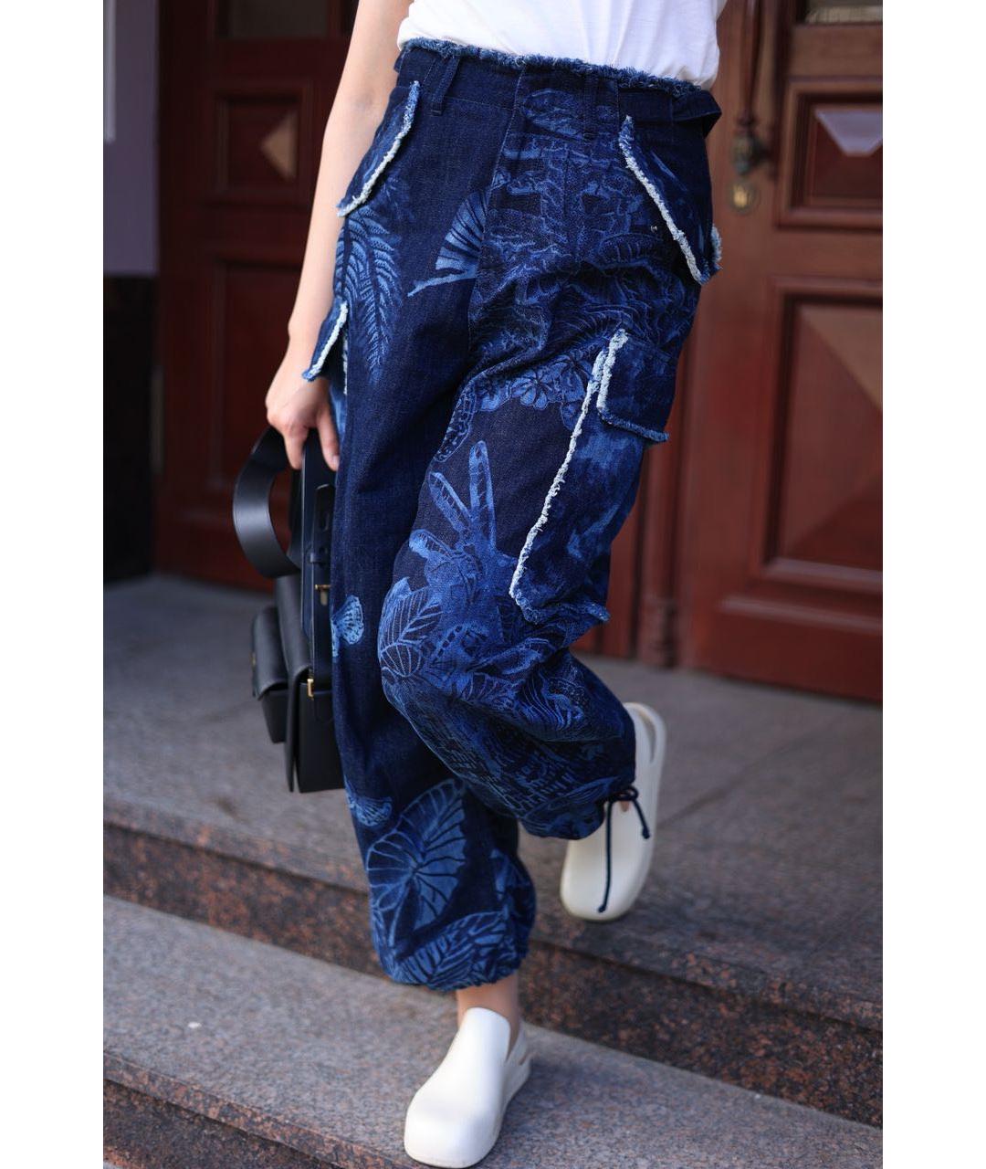 CHRISTIAN DIOR Темно-синие хлопковые джинсы клеш, фото 2