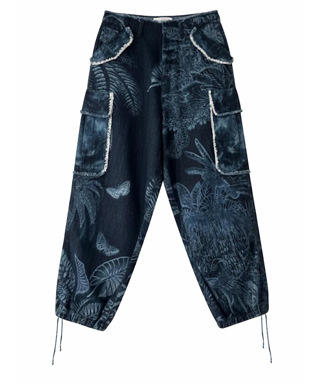 CHRISTIAN DIOR Темно-синие хлопковые джинсы клеш, фото 1