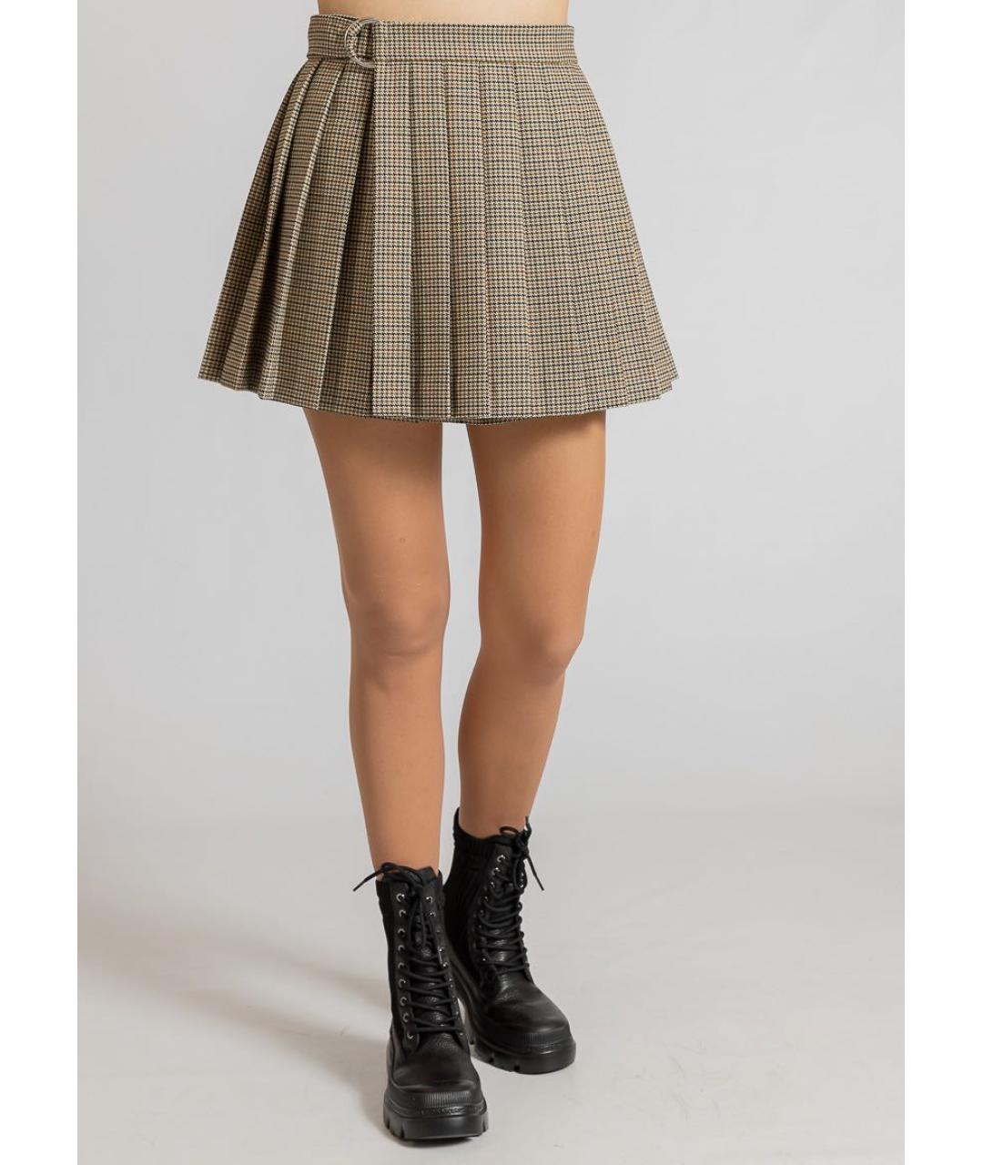 Ami Paris Бежевая хлопковая юбка мини, фото 3