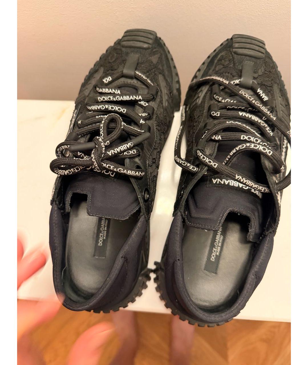 DOLCE&GABBANA Черные текстильные кроссовки, фото 2