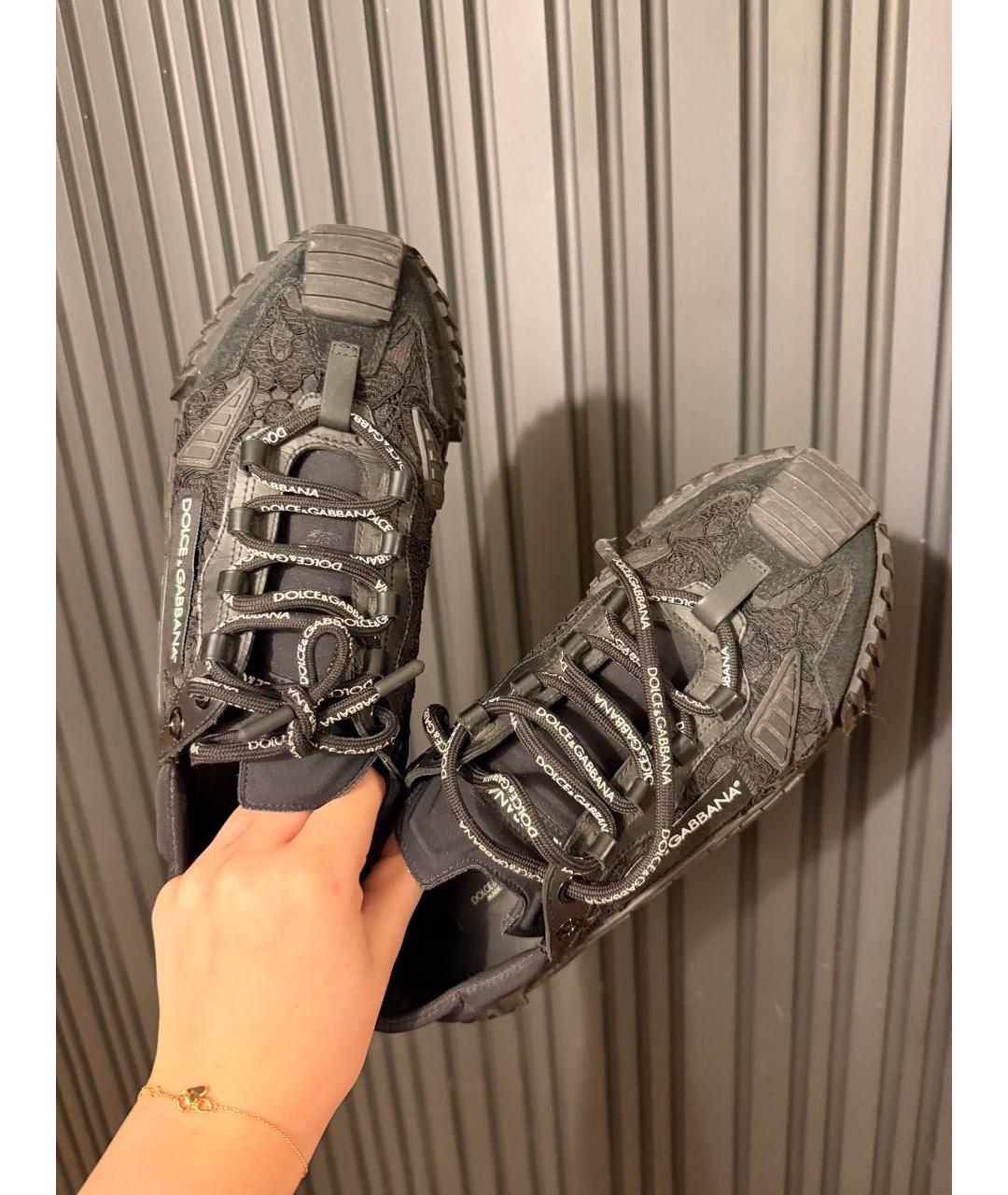 DOLCE&GABBANA Черные текстильные кроссовки, фото 3