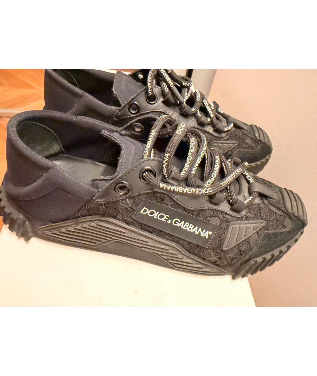 DOLCE&GABBANA Черные текстильные кроссовки, фото 5