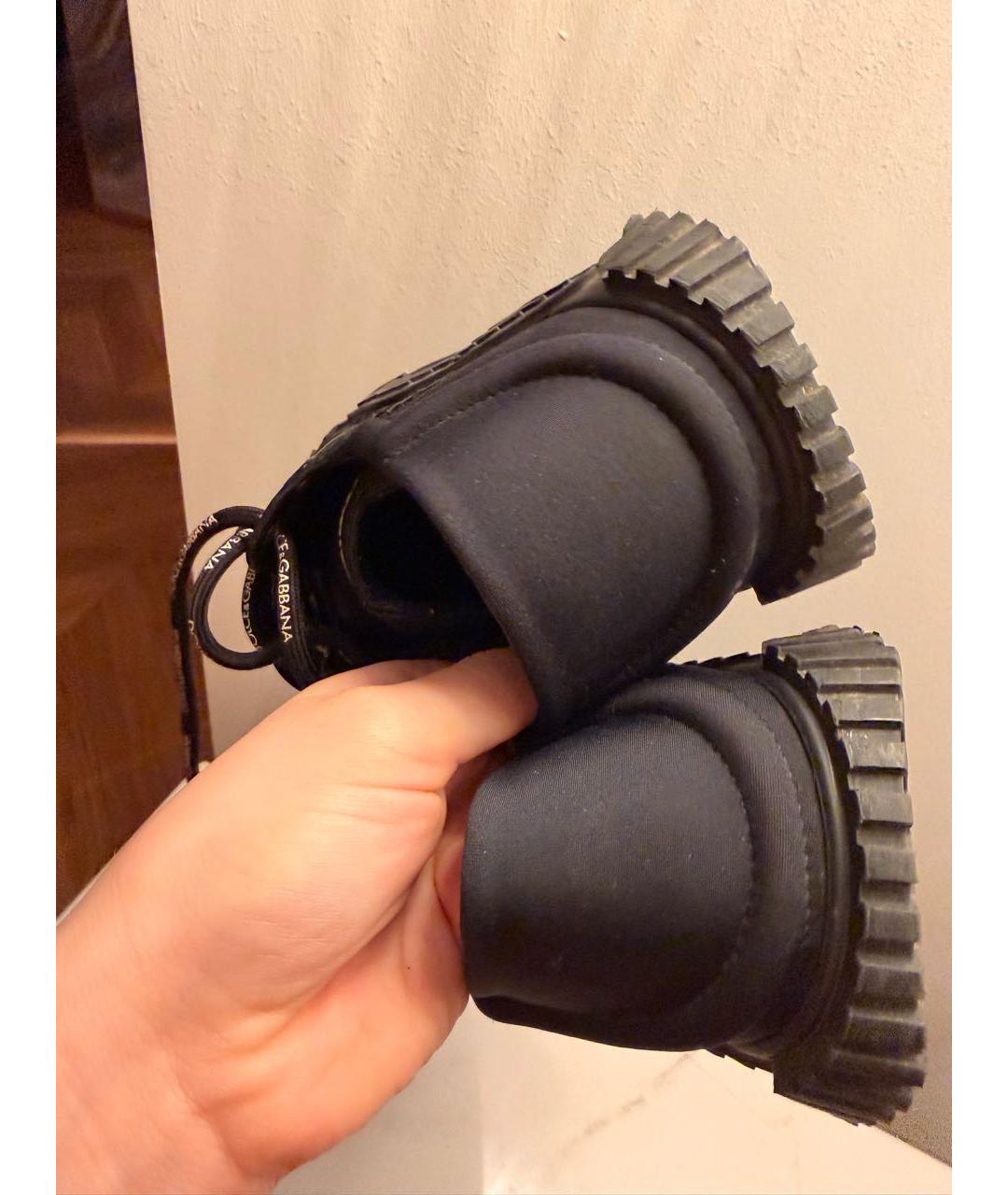 DOLCE&GABBANA Черные текстильные кроссовки, фото 4