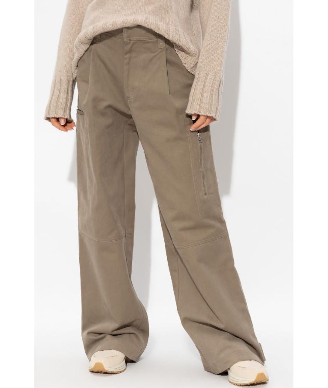 Ami Paris Хаки хлопковые брюки широкие, фото 2