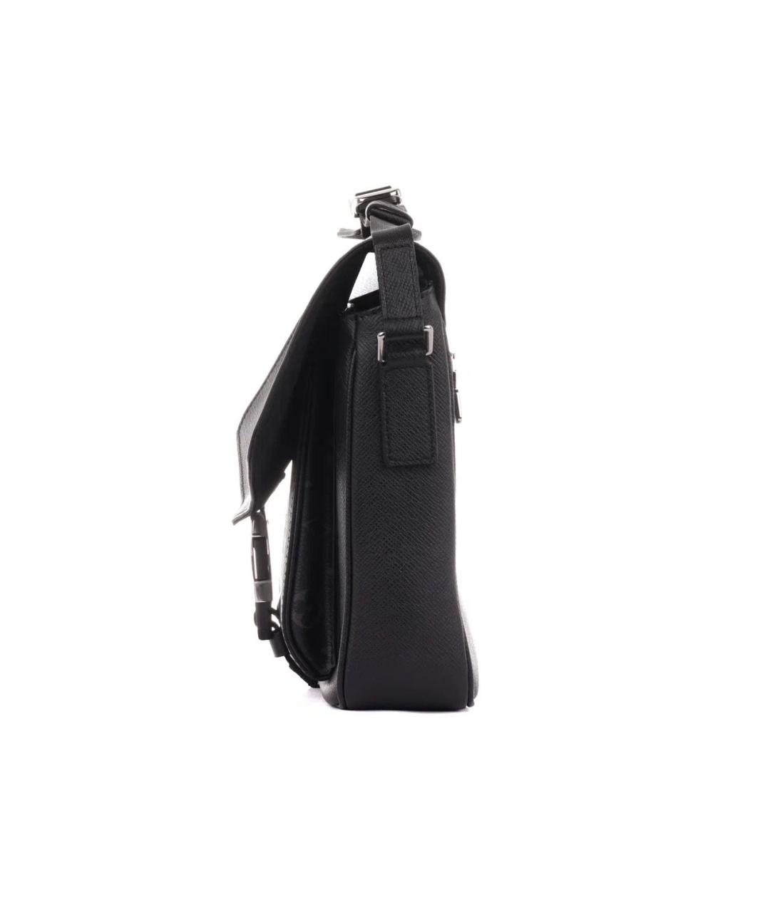 LOUIS VUITTON Черная кожаная сумка на плечо, фото 5