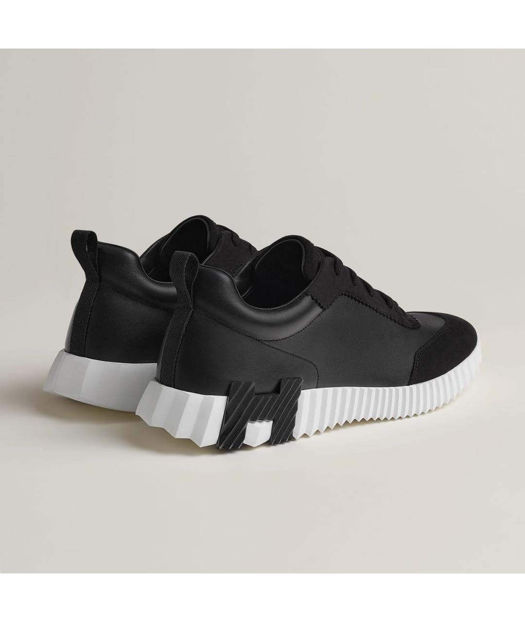 HERMES Черные кожаные низкие кроссовки / кеды, фото 3