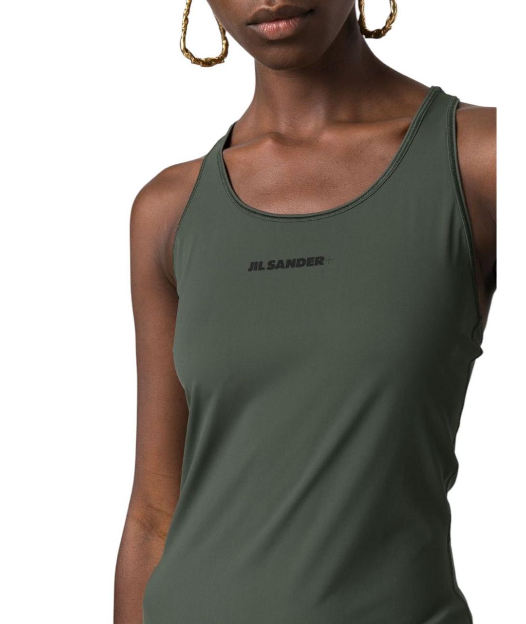 JIL SANDER Зеленая полиамидовая майка, фото 3