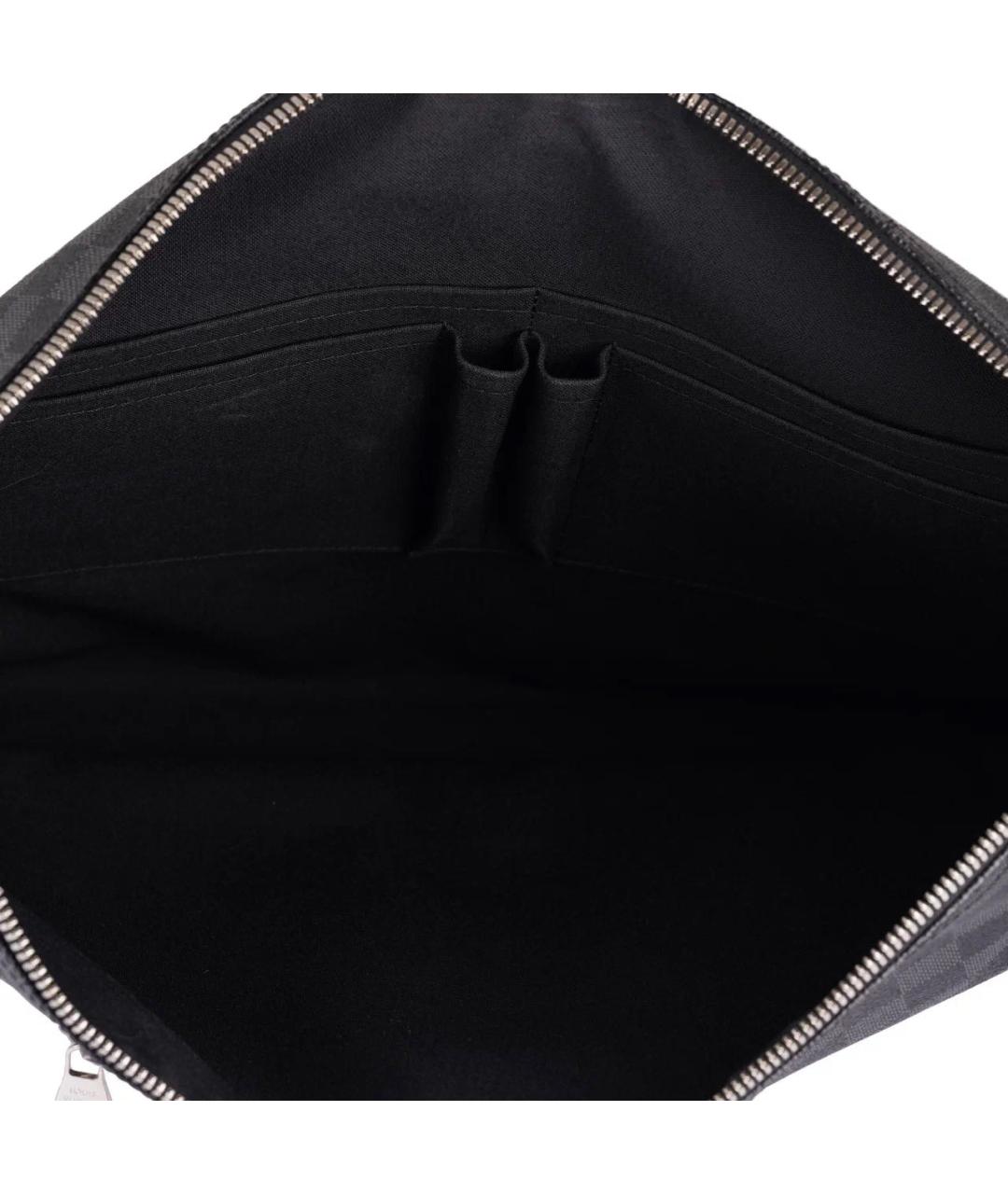 LOUIS VUITTON Черная кожаная сумка на плечо, фото 8