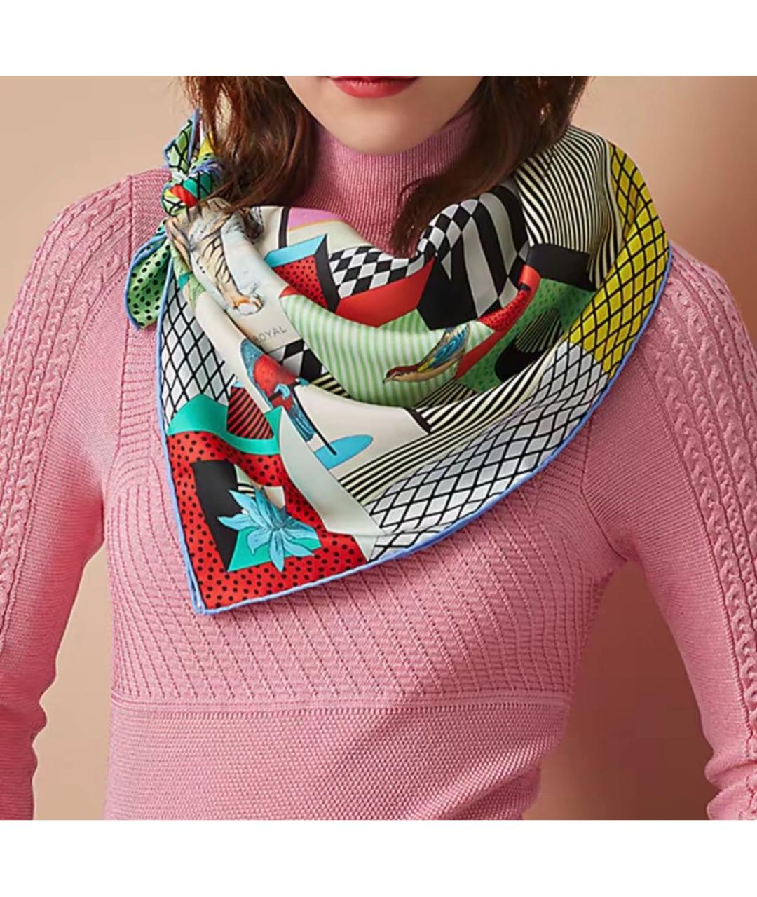 HERMES Мульти хлопковый платок, фото 4