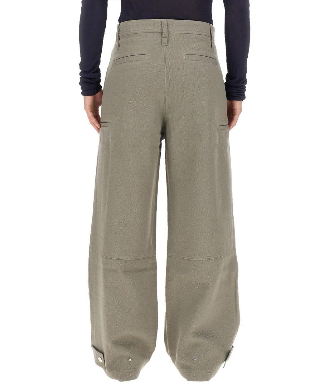 Ami Paris Хаки хлопковые брюки широкие, фото 3