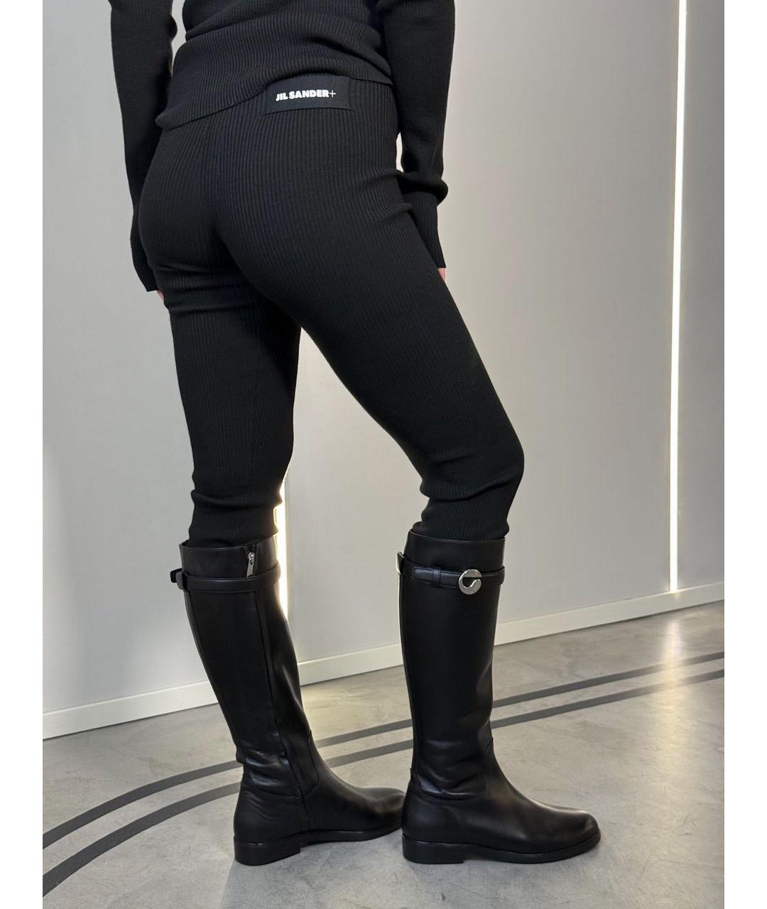 JIL SANDER Черные шерстяные леггинсы и велосипедки, фото 2