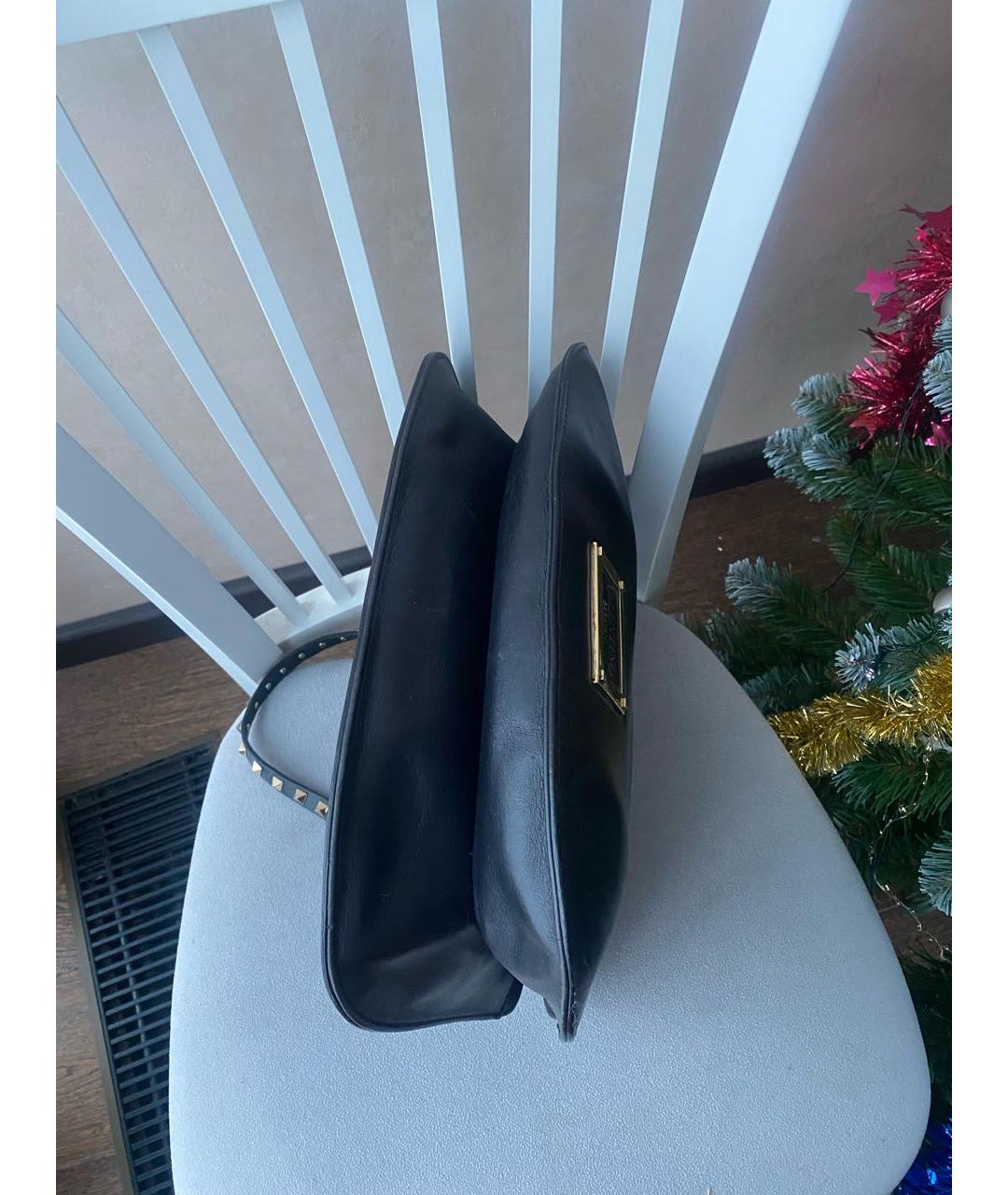 VALENTINO Черная кожаная сумка тоут, фото 8