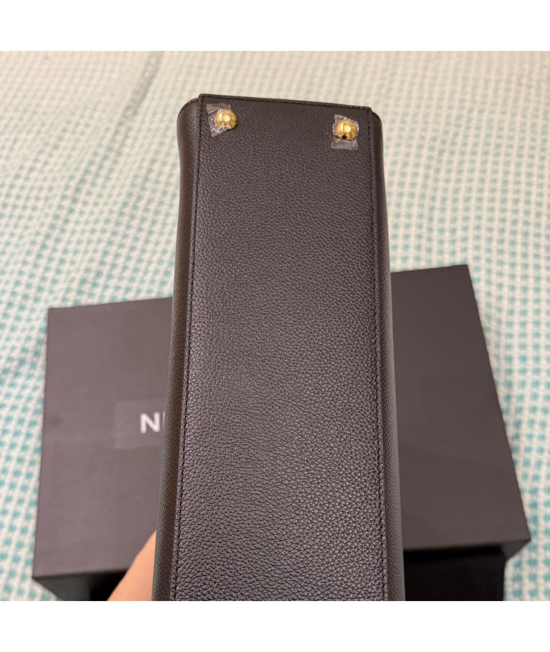 DEMELLIER Черная кожаная сумка с короткими ручками, фото 3