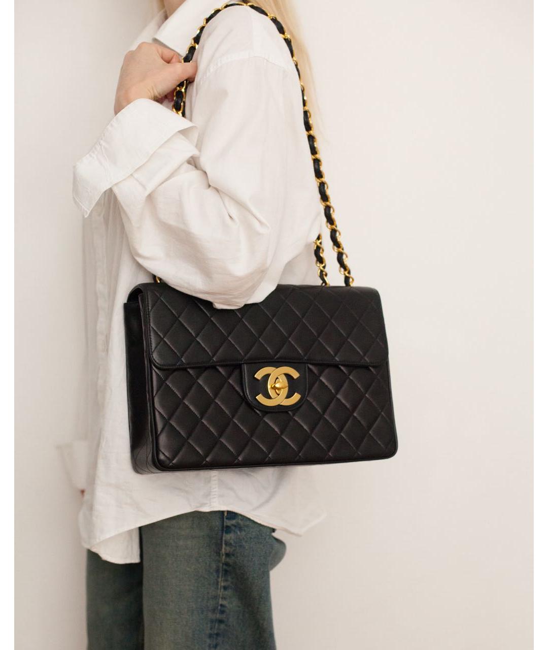 CHANEL Черная кожаная сумка через плечо, фото 3