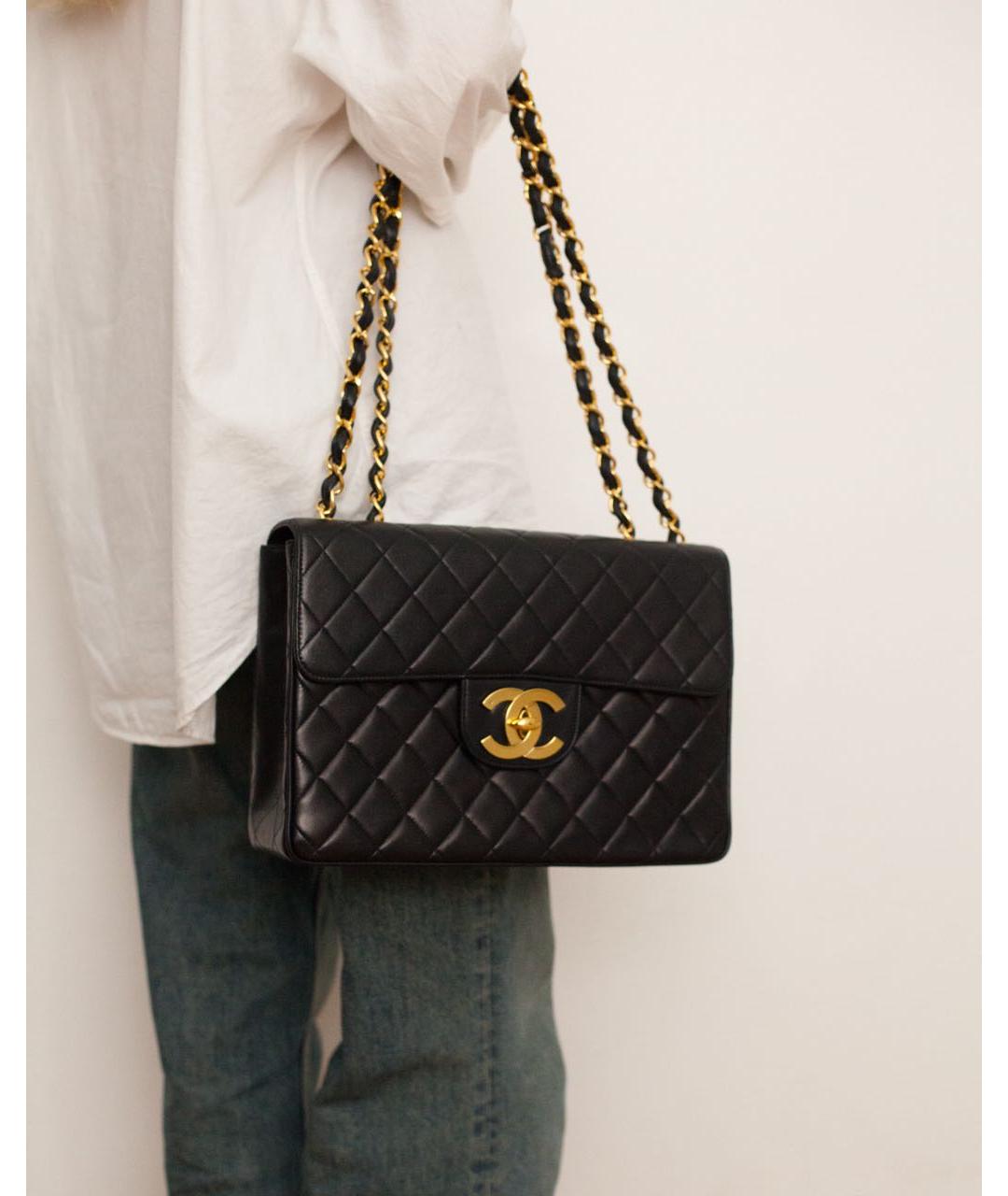 CHANEL Черная кожаная сумка через плечо, фото 4