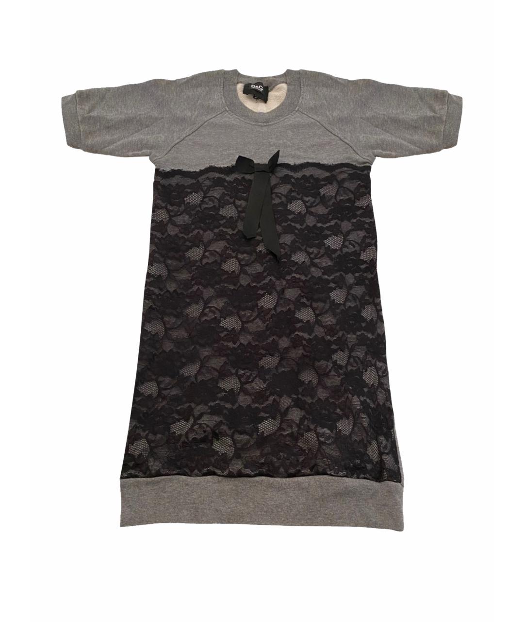 DOLCE&GABBANA Серое хлопковое повседневное платье, фото 1