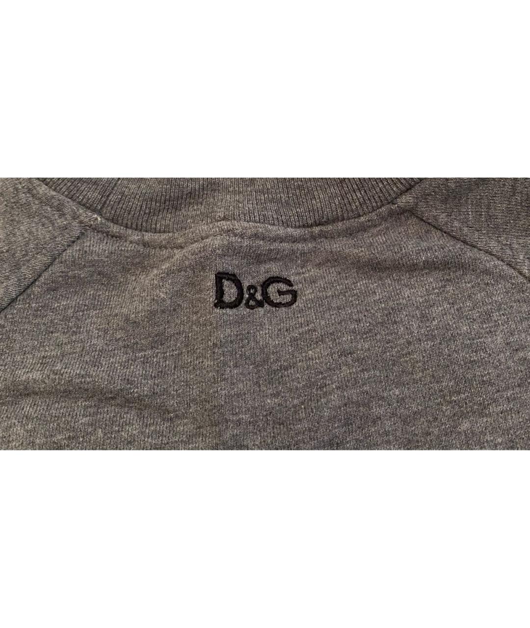 DOLCE&GABBANA Серое хлопковое повседневное платье, фото 4