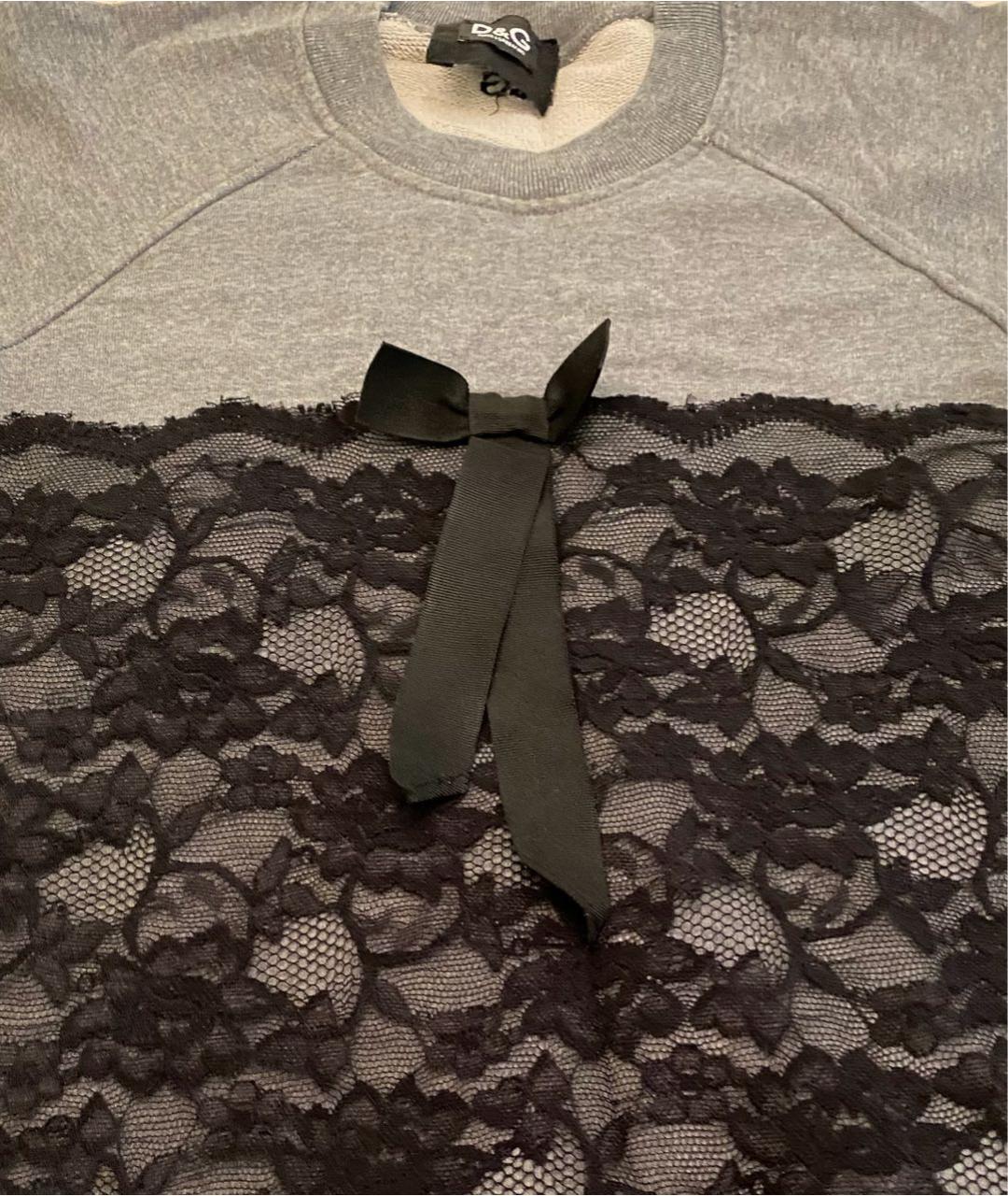 DOLCE&GABBANA Серое хлопковое повседневное платье, фото 3