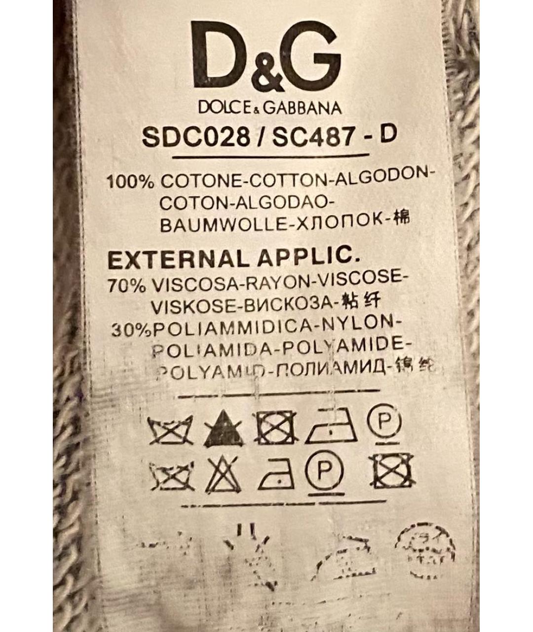 DOLCE&GABBANA Серое хлопковое повседневное платье, фото 7