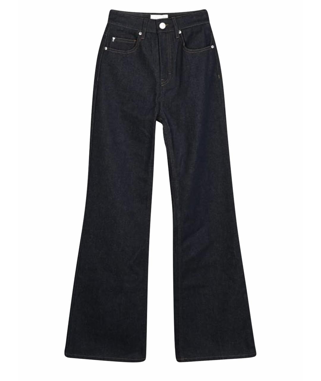 Ami Paris Темно-синие хлопковые прямые джинсы, фото 1