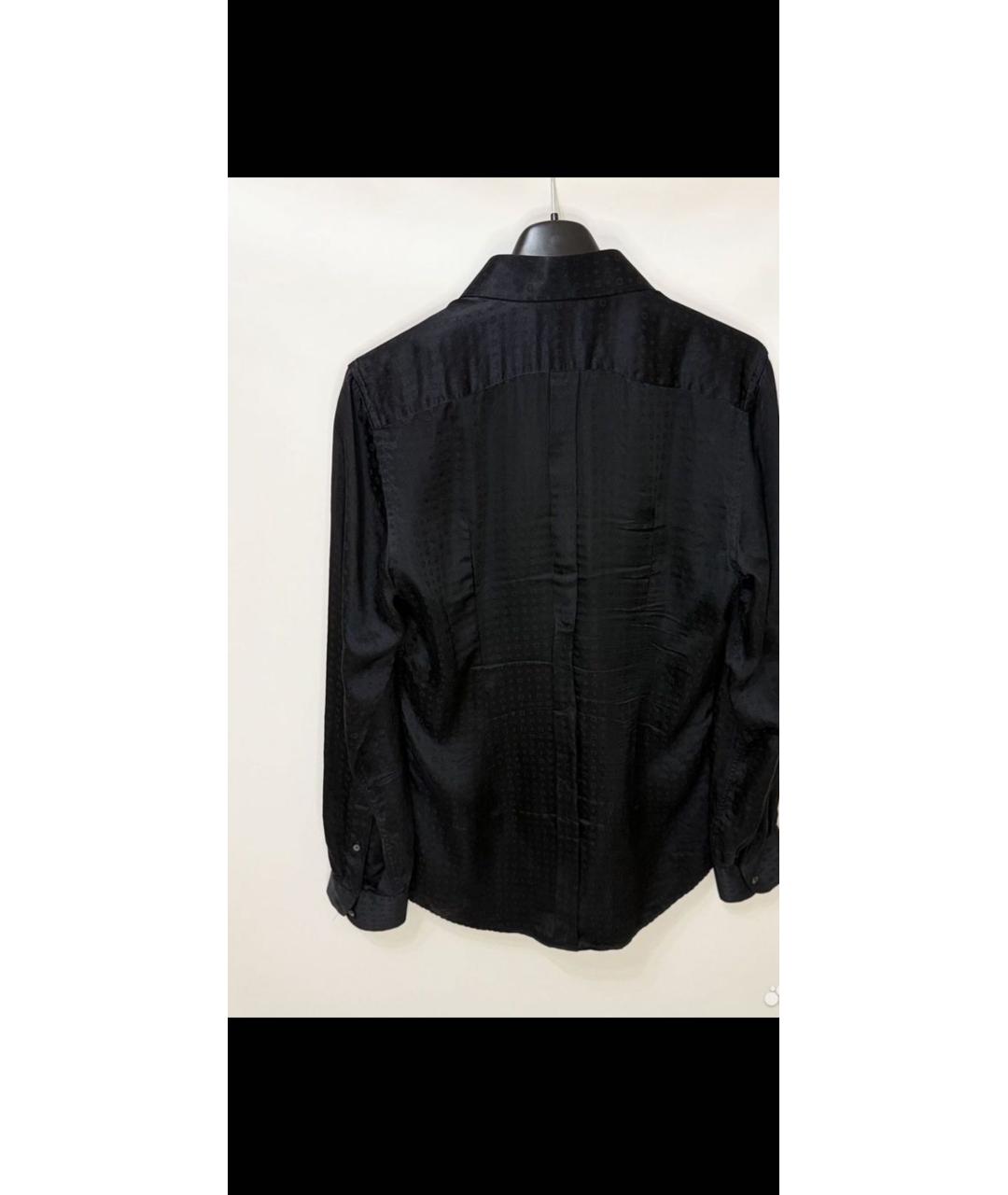 DOLCE&GABBANA Черная шелковая классическая рубашка, фото 2