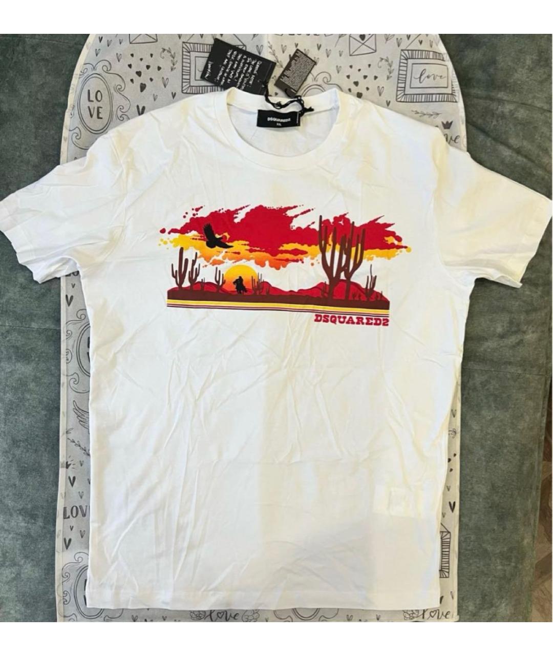 DSQUARED2 Белая хлопковая футболка, фото 3