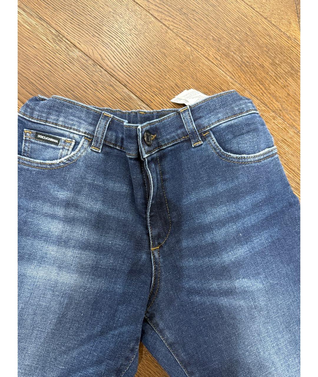 DOLCE&GABBANA Темно-синие хлопковые детские джинсы, фото 3