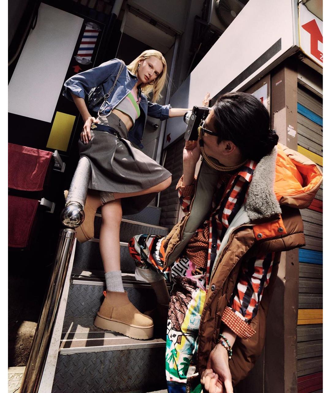 UGG AUSTRALIA Бежевые замшевые ботинки, фото 4