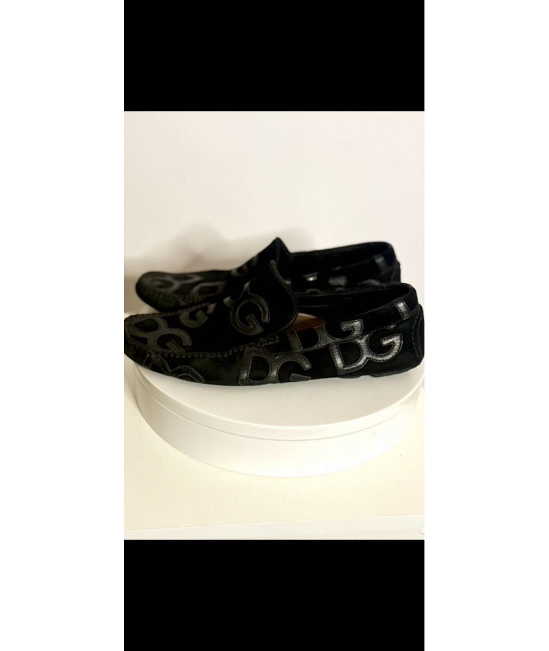 DOLCE&GABBANA Черные замшевые мокасины, фото 5