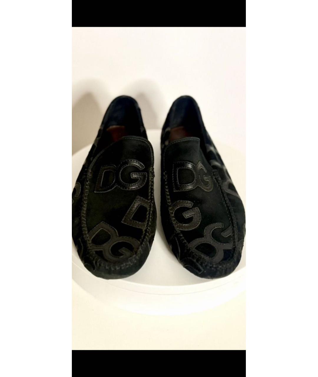 DOLCE&GABBANA Черные замшевые мокасины, фото 2