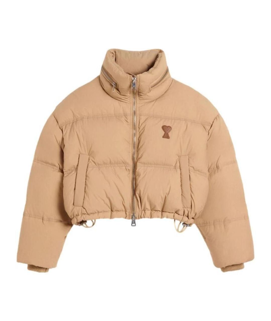 Ami Paris Бежевая полиамидовая куртка, фото 5