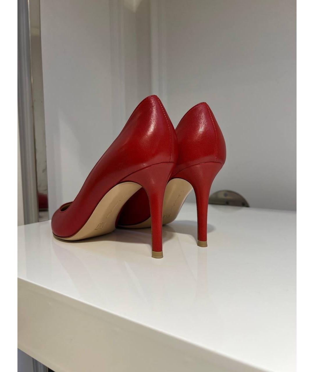 GIANVITO ROSSI Красные кожаные туфли, фото 3