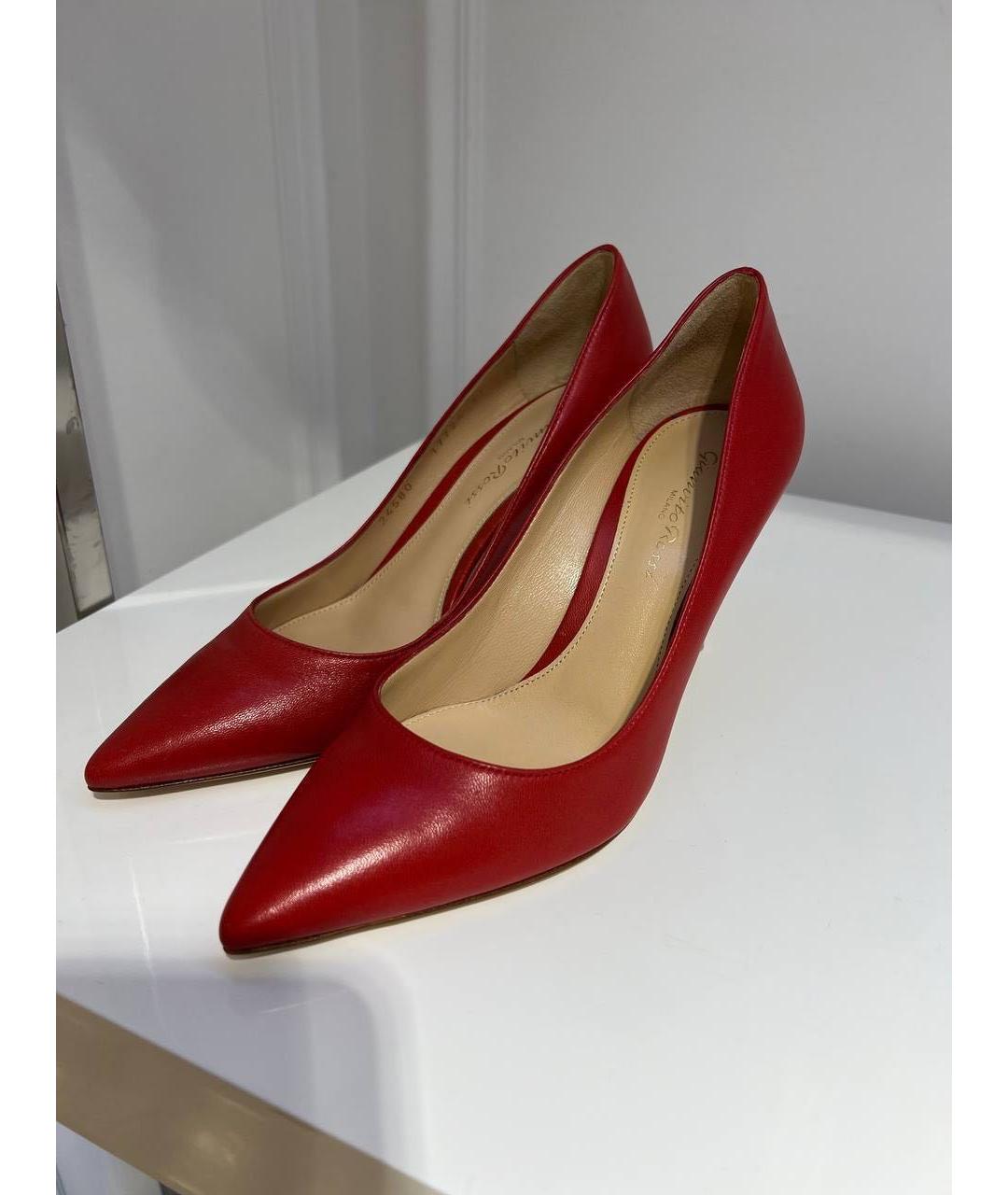 GIANVITO ROSSI Красные кожаные туфли, фото 2