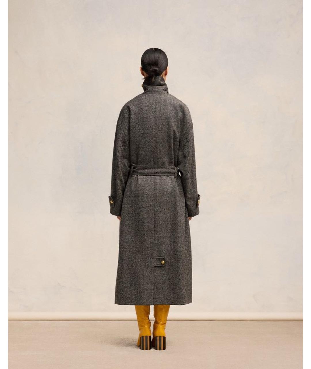 Ami Paris Серое шерстяное пальто, фото 4